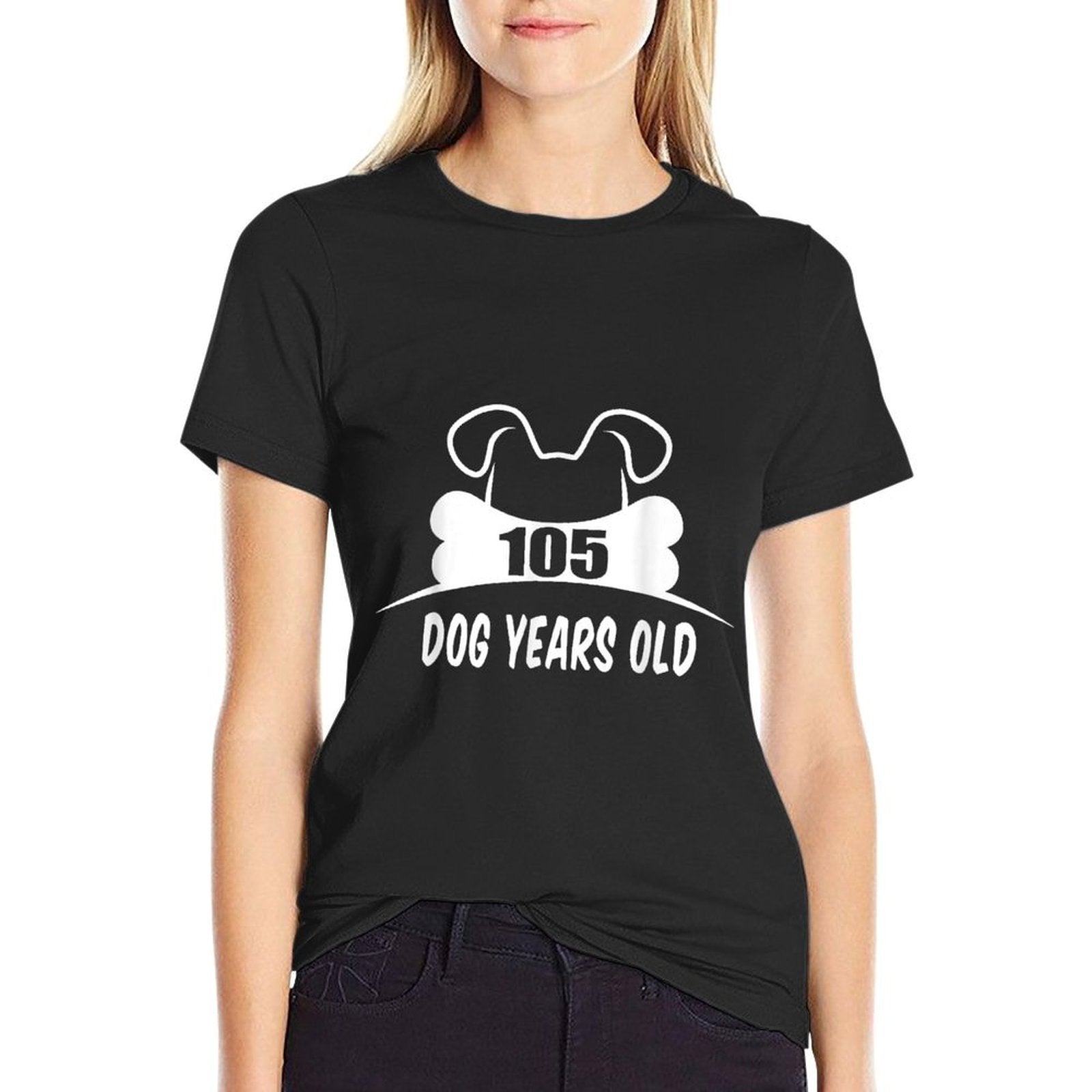 105 Dog Years Old Funny 15th Birthday Dog Lover Gift  Tagless Design T-Shirt