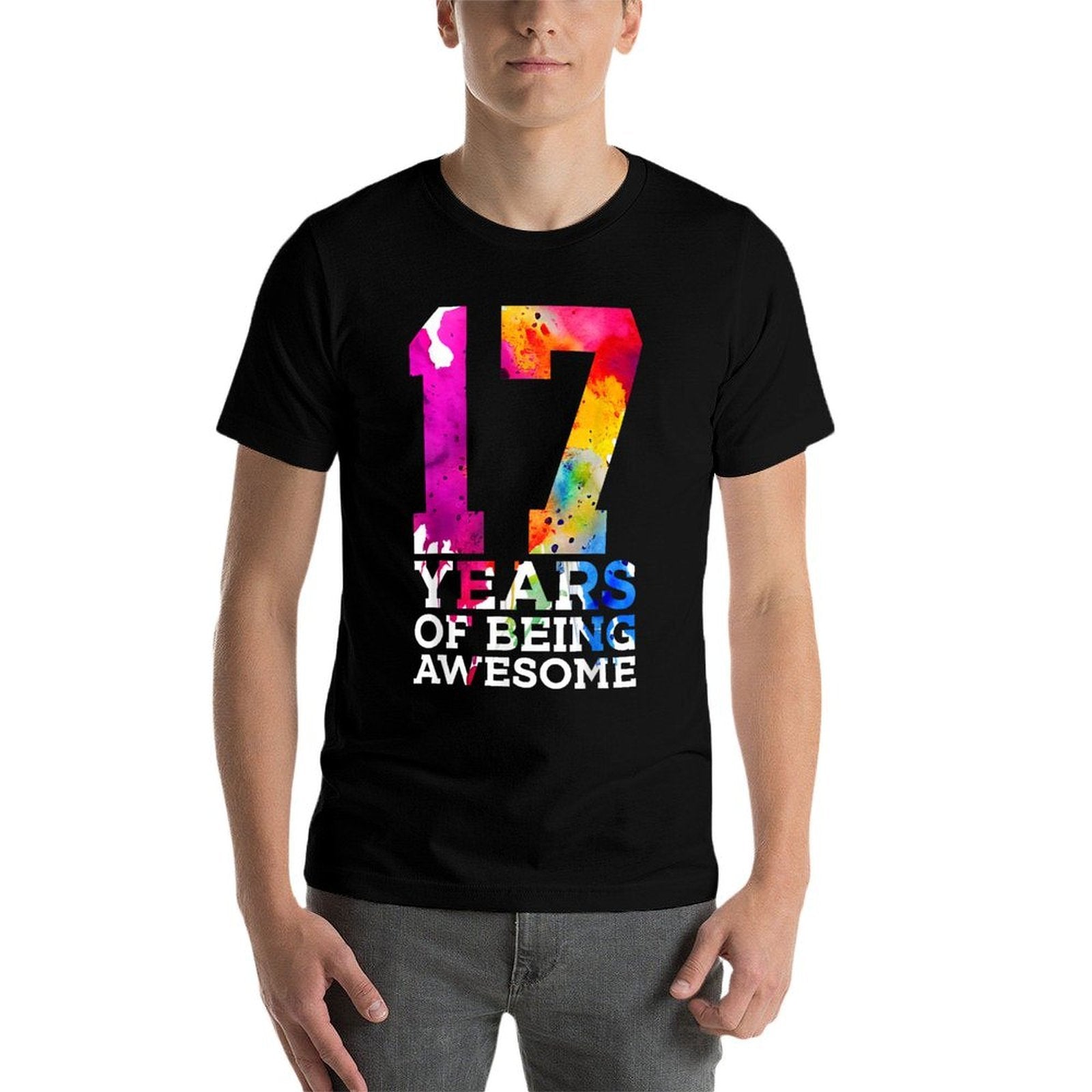 17 YEARS OF BEING AWESOME 17TH BIRTHDAY  Slim-fit Cut T-Shirt