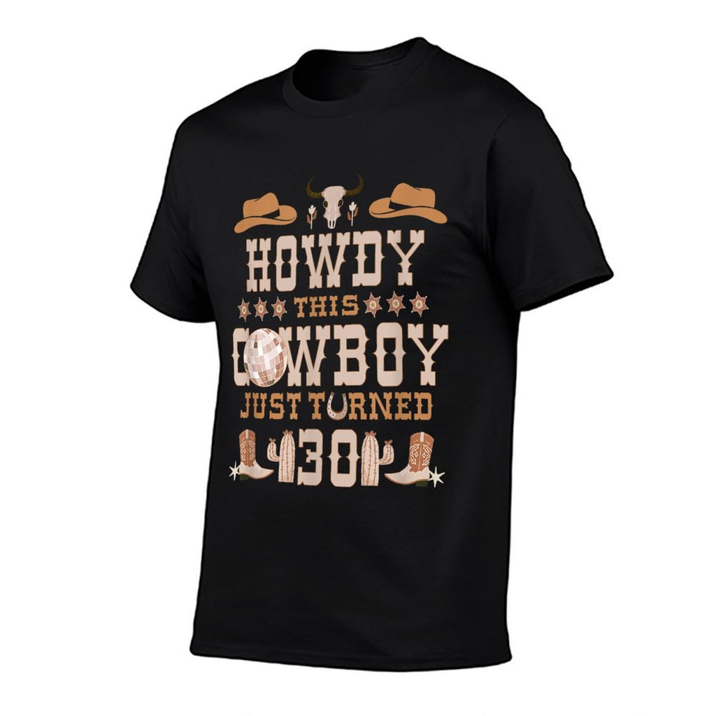 30yr Birthday Cowboy Western 30 Years Old Boy 30th Birthday  Trendy Pattern T-Shirt