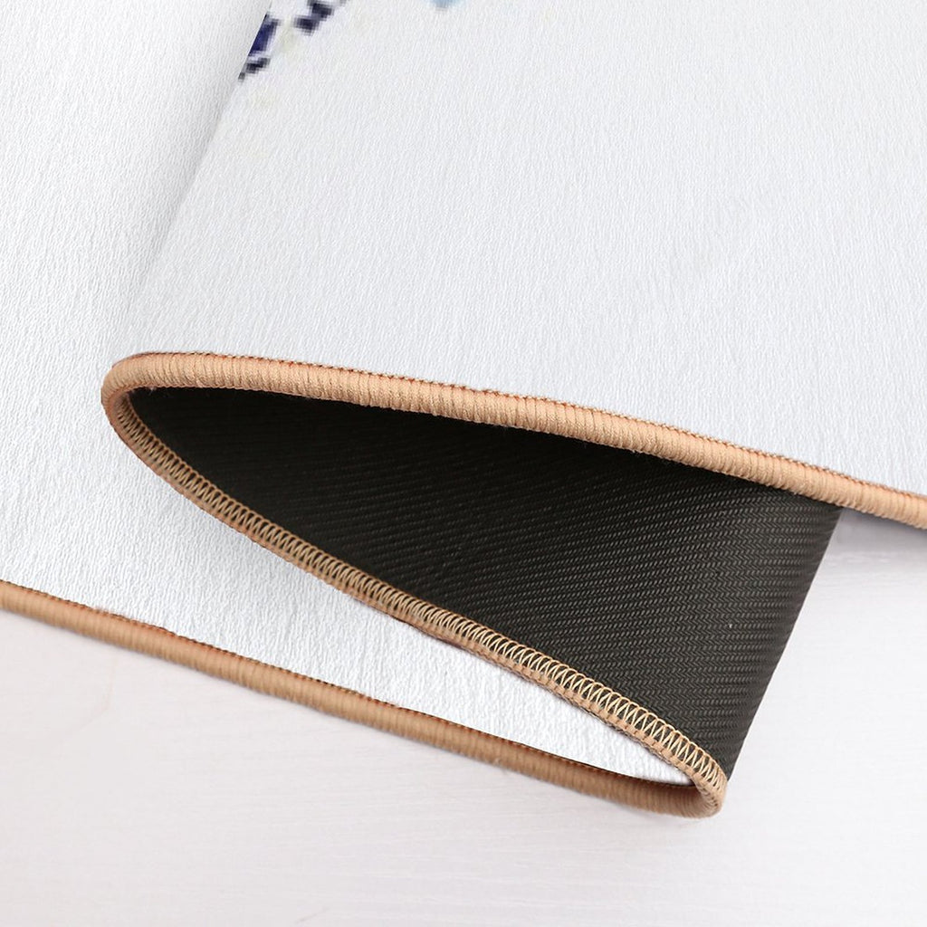Woman Prays in An Embroidered Costume And A Wreath of Wildflowers, Daisies, Cornflowers And Herbs  Rapid-Drying Bath Mat
