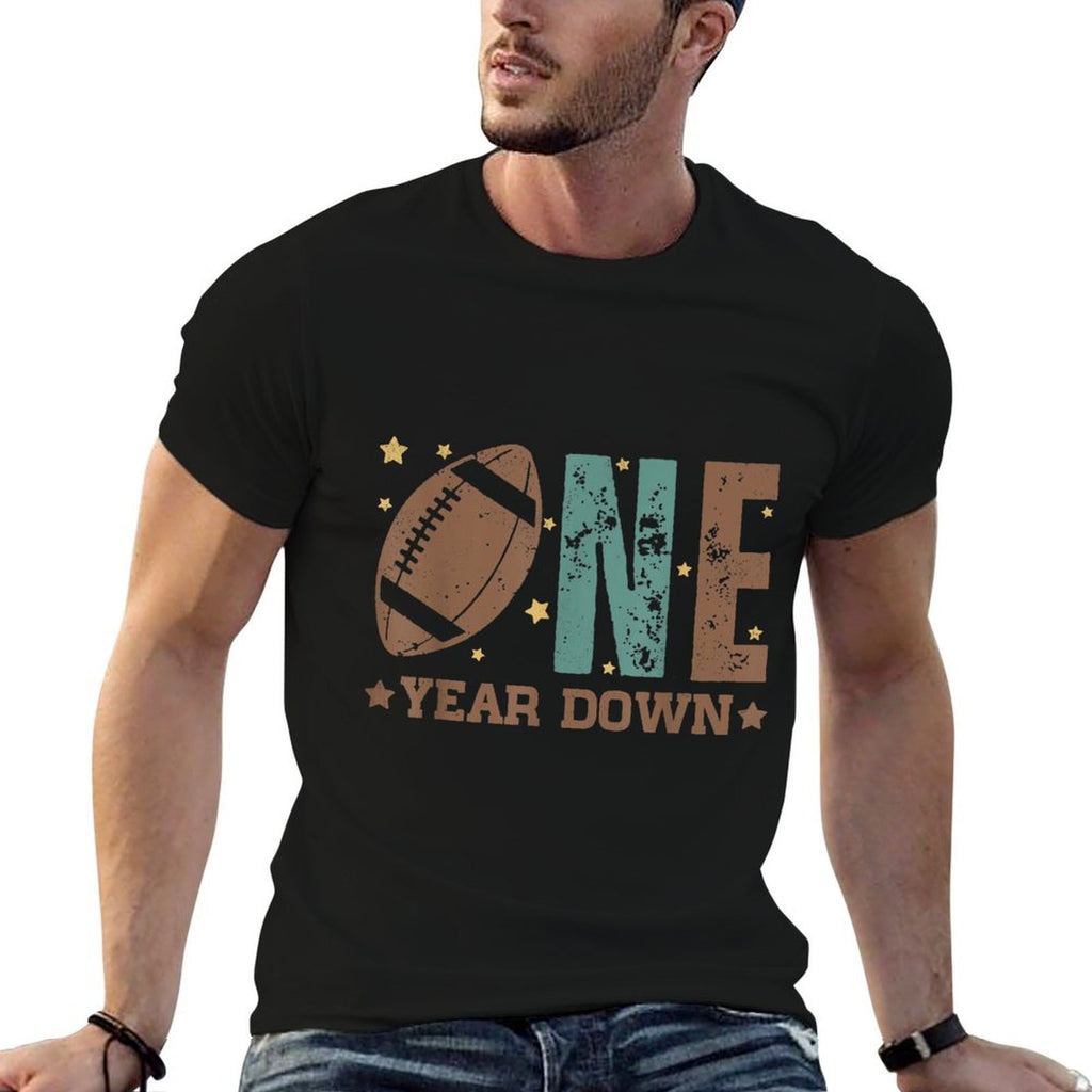 1st Year Down Football Lover First Birthday Boy Party  Odor-resistant T-Shirt