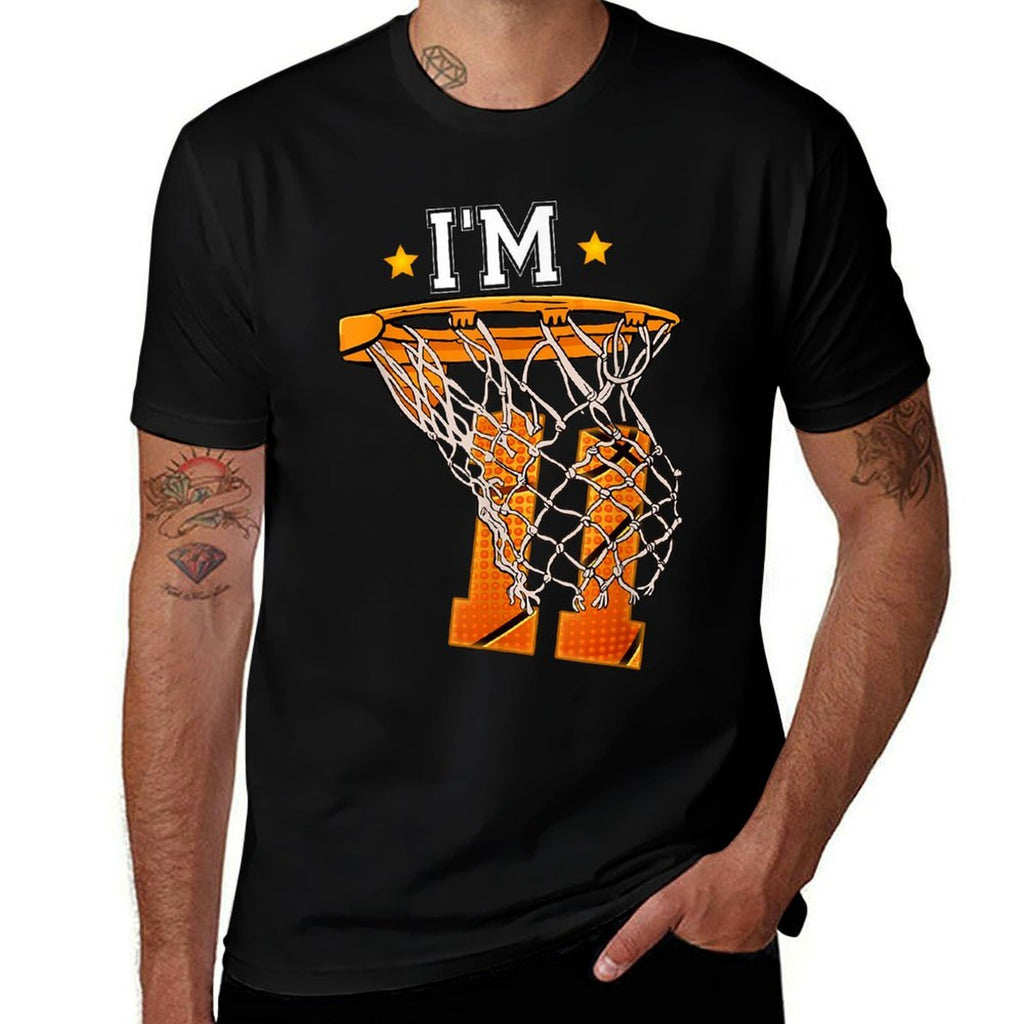 11th Birthday Basketball I'm 11 Boy Girl 11th Birthday  Polyester Blend T-Shirt