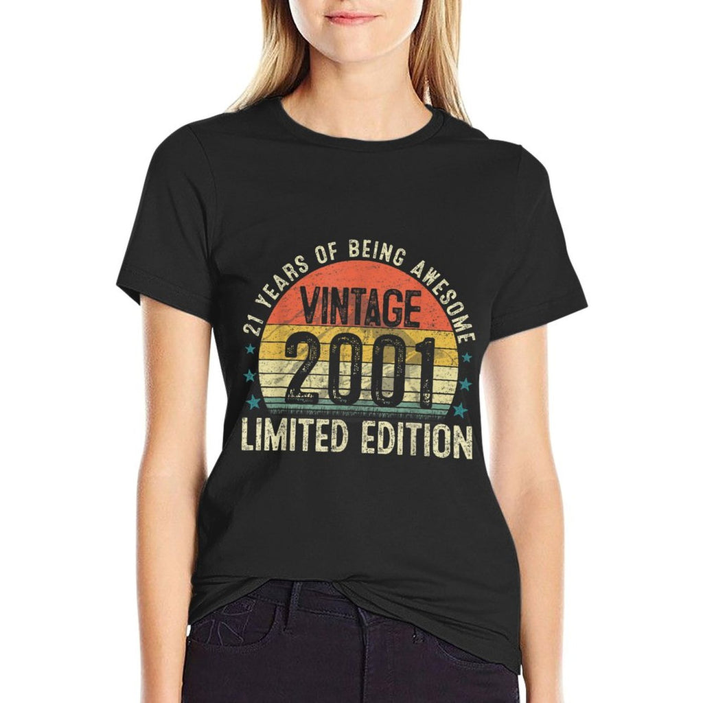 21 Years Old Vintage 2001 Retro Twenty-first Birthday Party  Soft T-Shirt