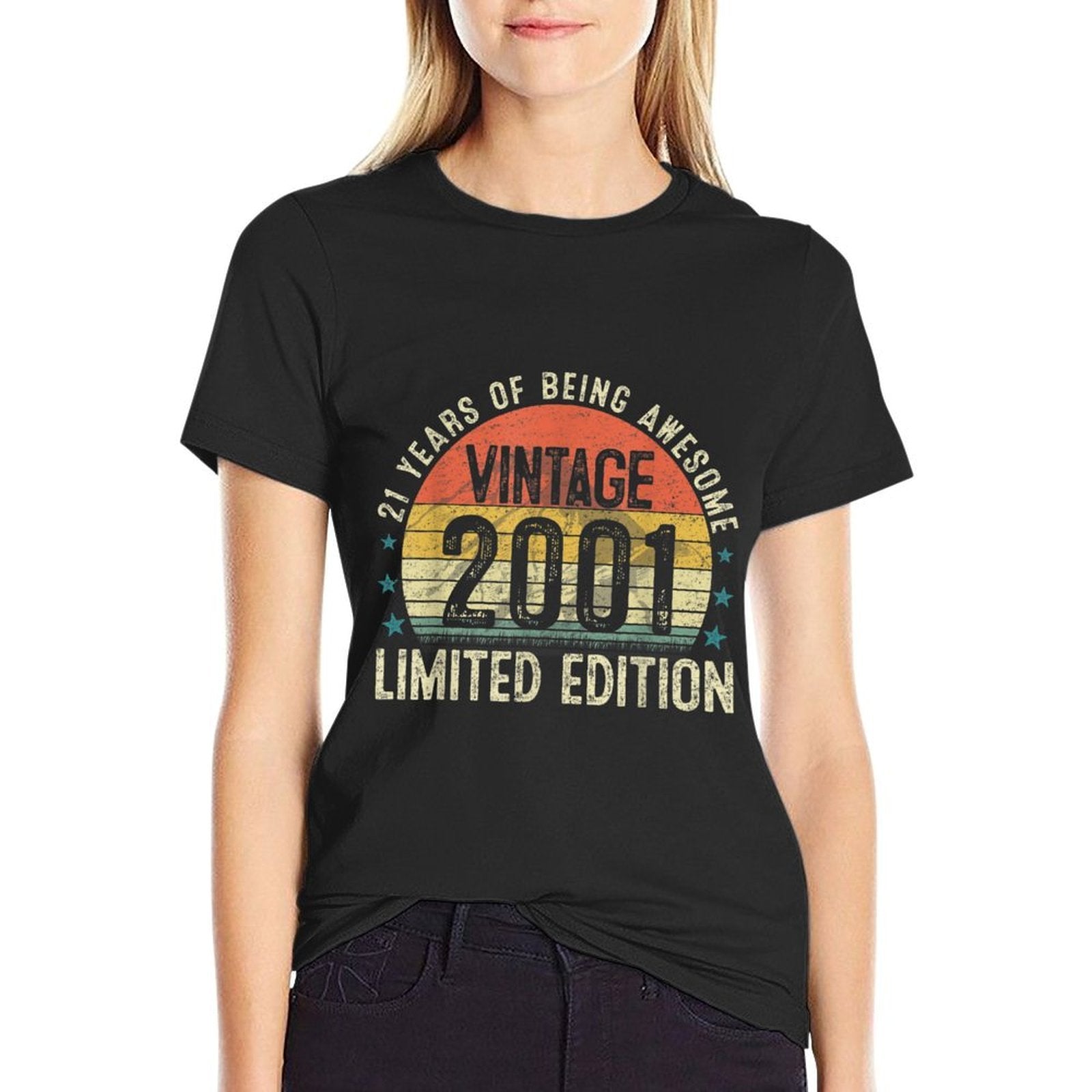 21 Years Old Vintage 2001 Retro Twenty-first Birthday Party  Soft T-Shirt