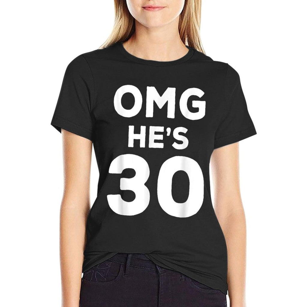30th Birthday for Wife, Brother, Husband OMG He's 30  Trendy Pattern T-Shirt