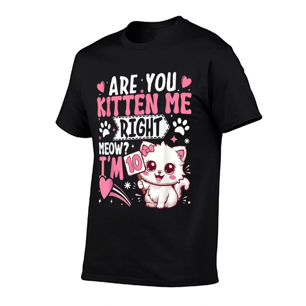 10th Birthday Girl 10 Year Old Kitten Cat Happy Bday  Breathable T-Shirt