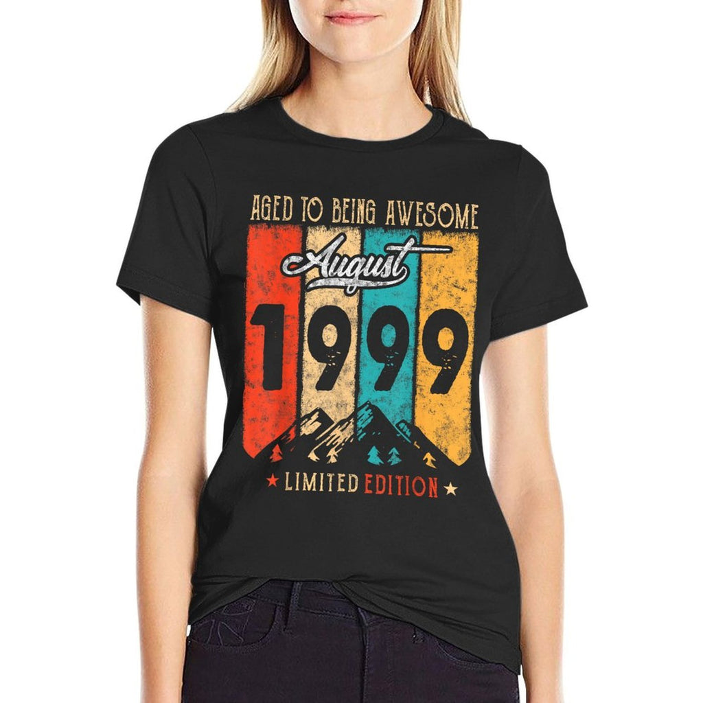 25 Years Old Retro Vintage August 1999 Funny 25th Birthday  Moisture-wicking T-Shirt