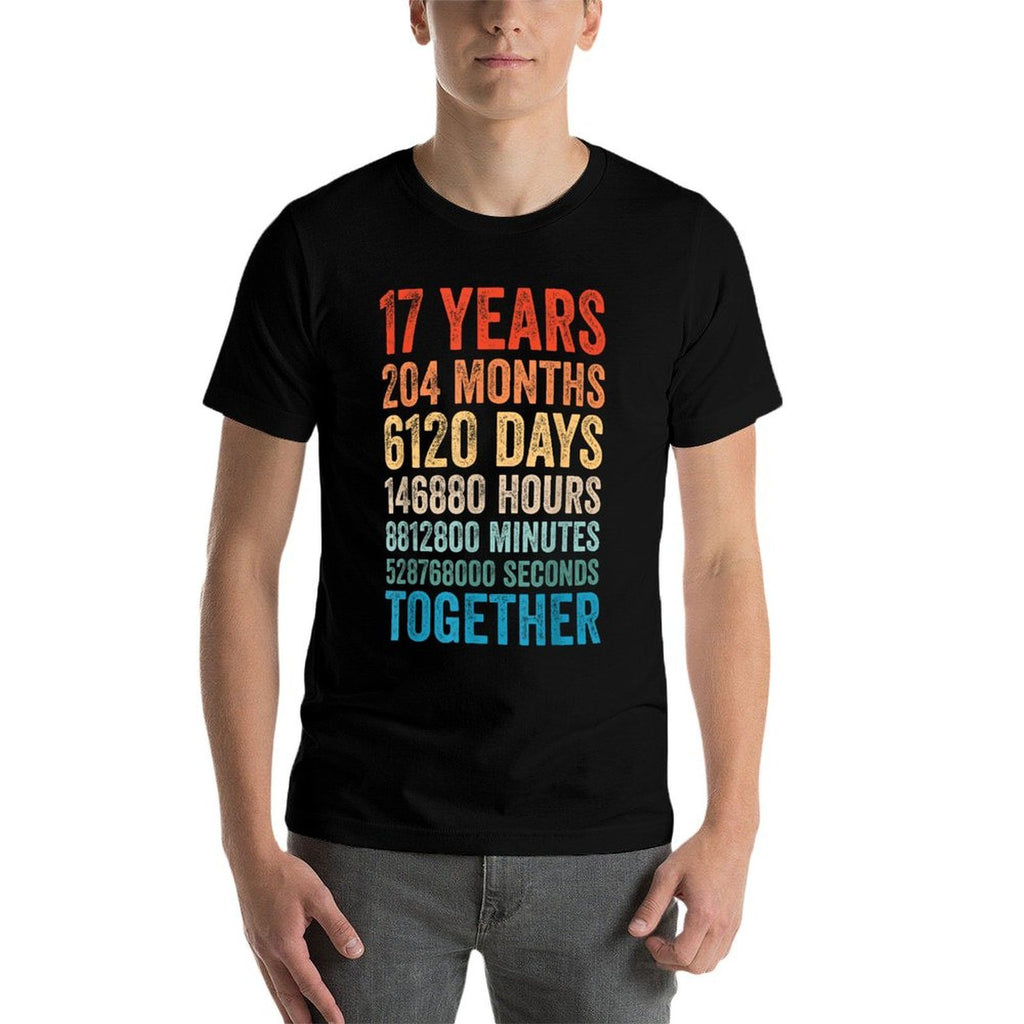 17 Year Anniversary Him Her Couple 17th Wedding  Soft T-Shirt
