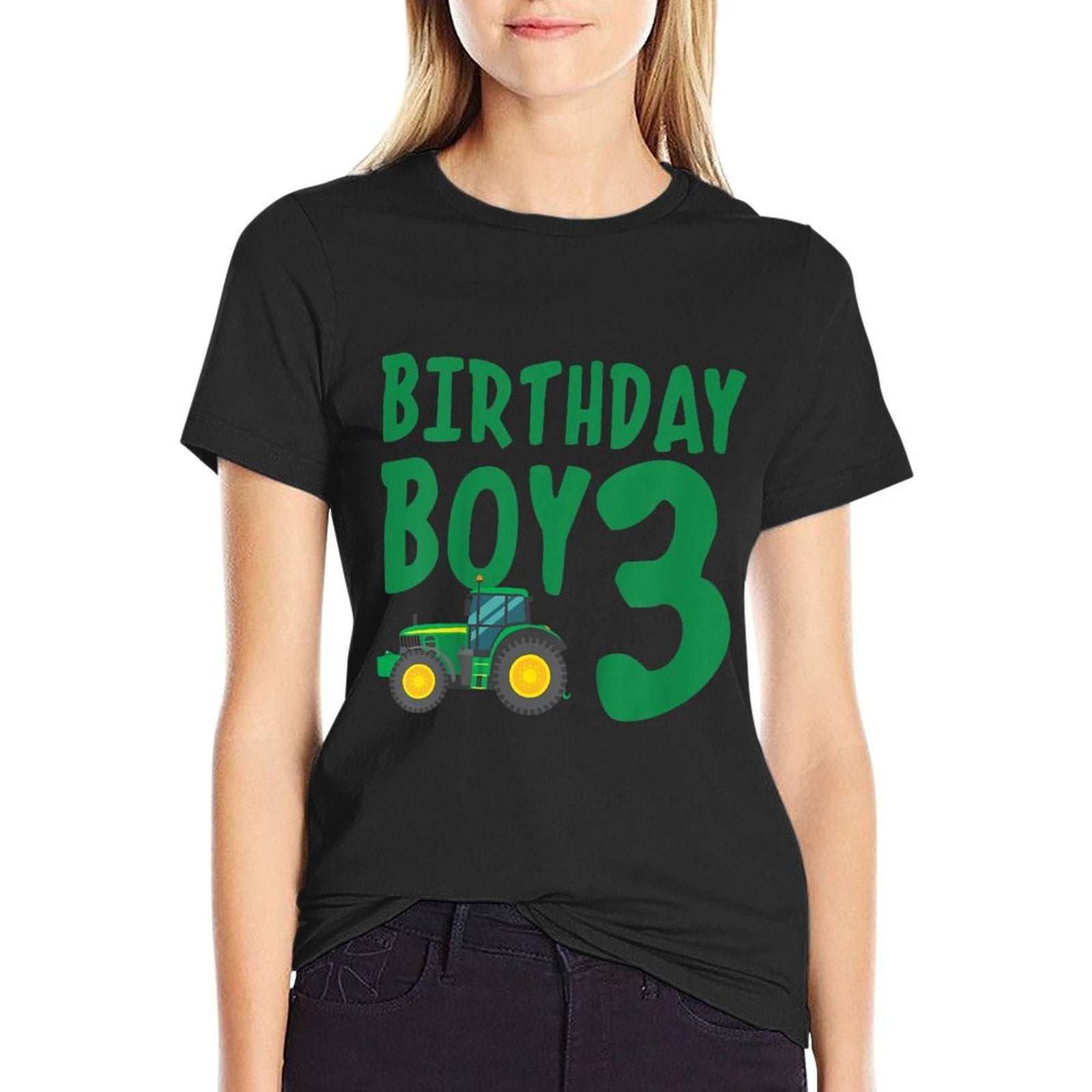 3rd Birthday Farm Tractor Three Years Old Birthday Gift Comfortable T-Shirt