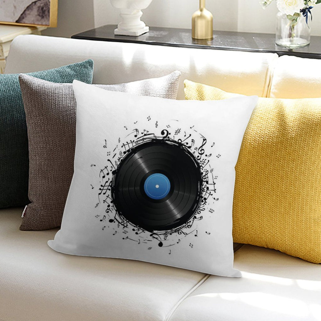 33 Vinyl Record Music Notes Soft Home Decor Throw Pillow
