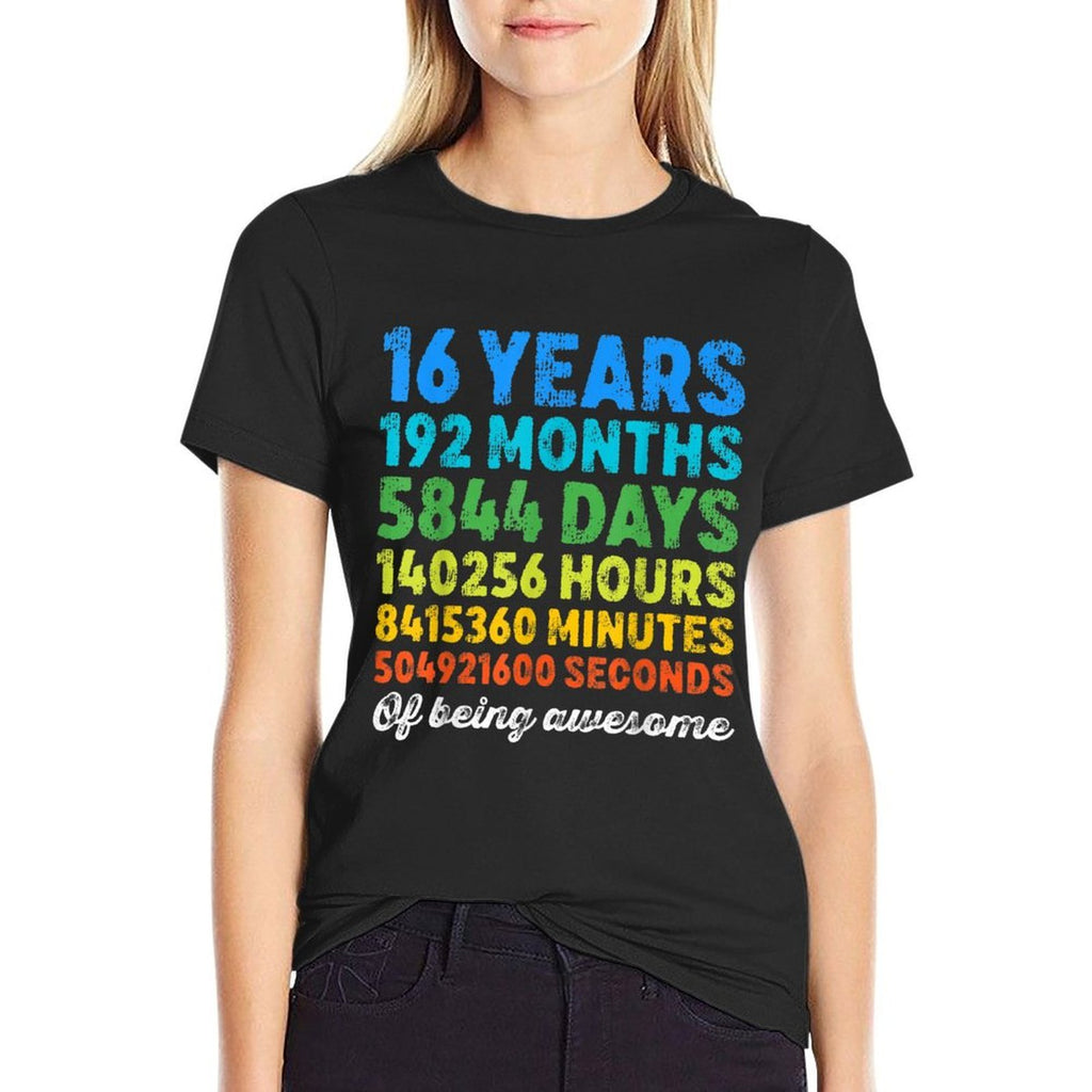 16 Years Old 16th Birthday Vintage Retro Countdown  Stretchy T-Shirt