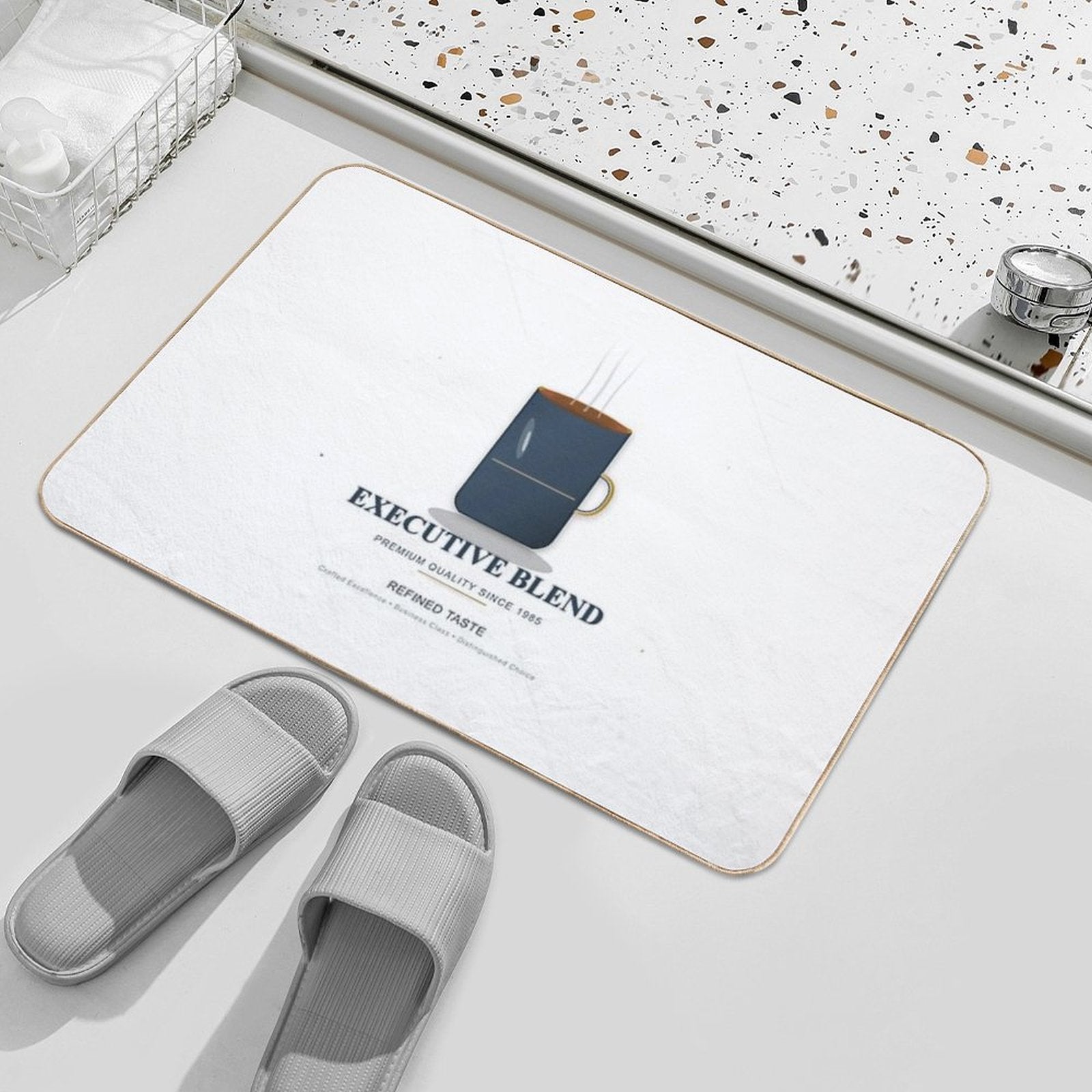 Executive Blend — Elegant And Professional Coffee  Anti-Trip Bath Mat