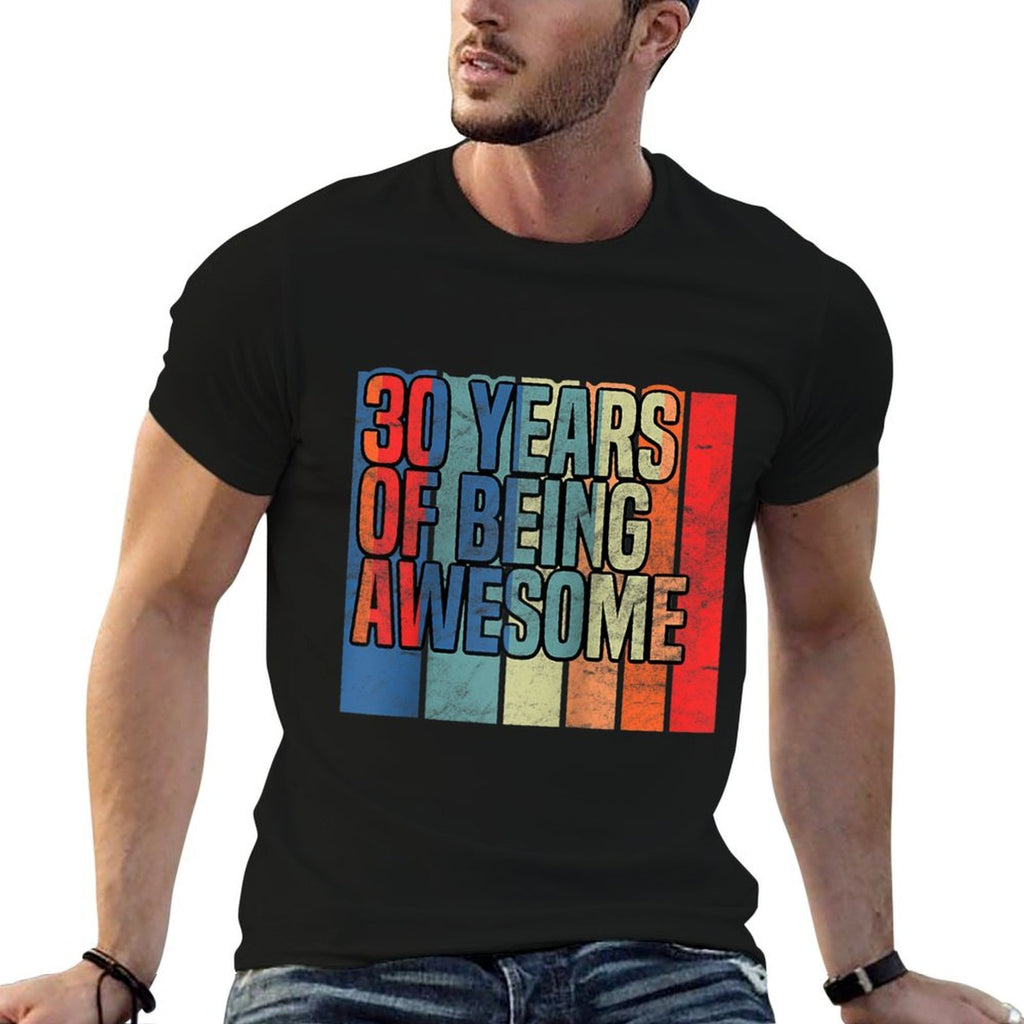 30th Birthday 30 Years of Being Awesome Funny Party Raglan Baseball  Fade-proof Color T-Shirt