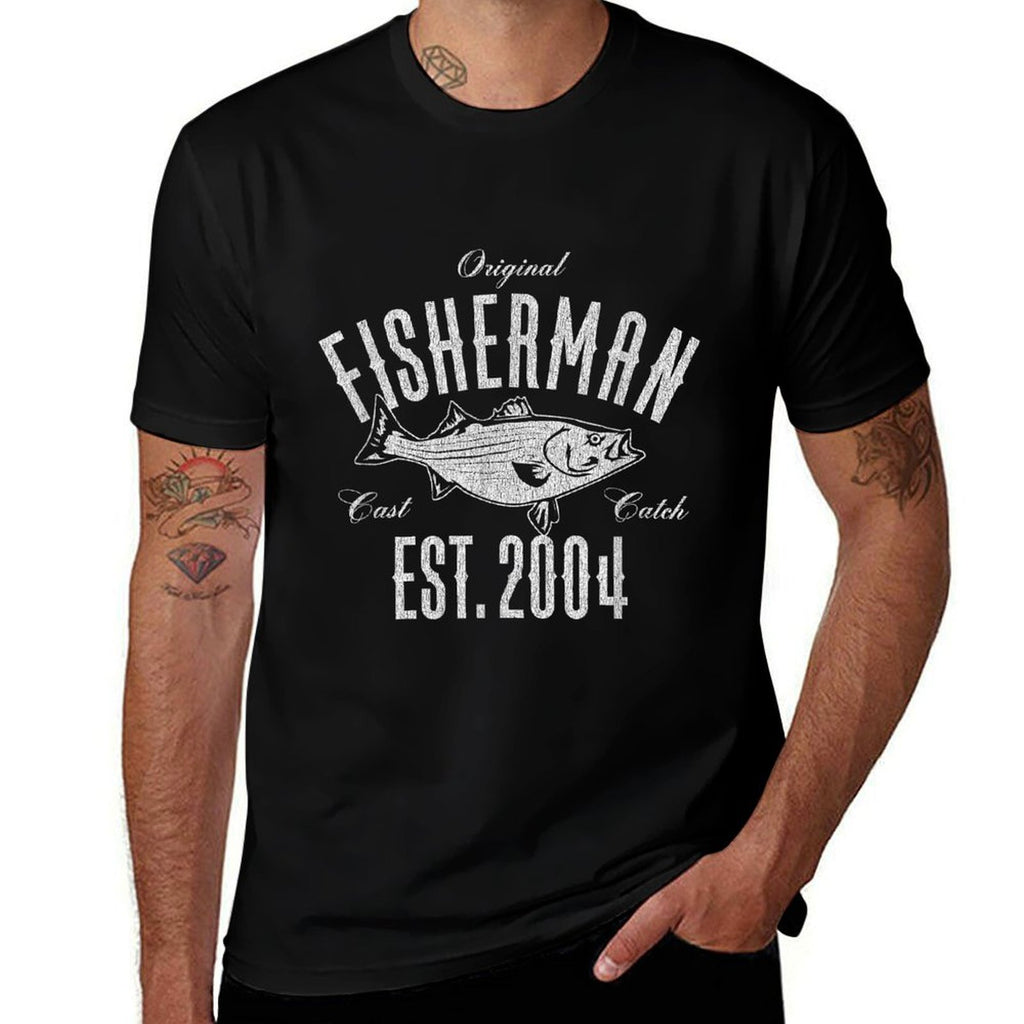 21 Year Old Fisherman Fishing 2004 21st Birthday  Odor-resistant T-Shirt
