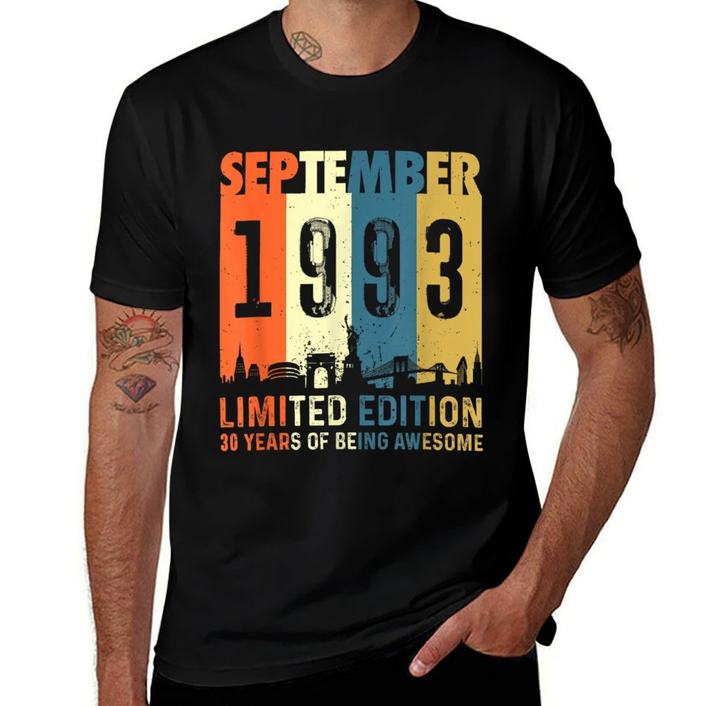 30 Limited Edition, Made in September 1993 30th Birthday  Trendy Pattern T-Shirt