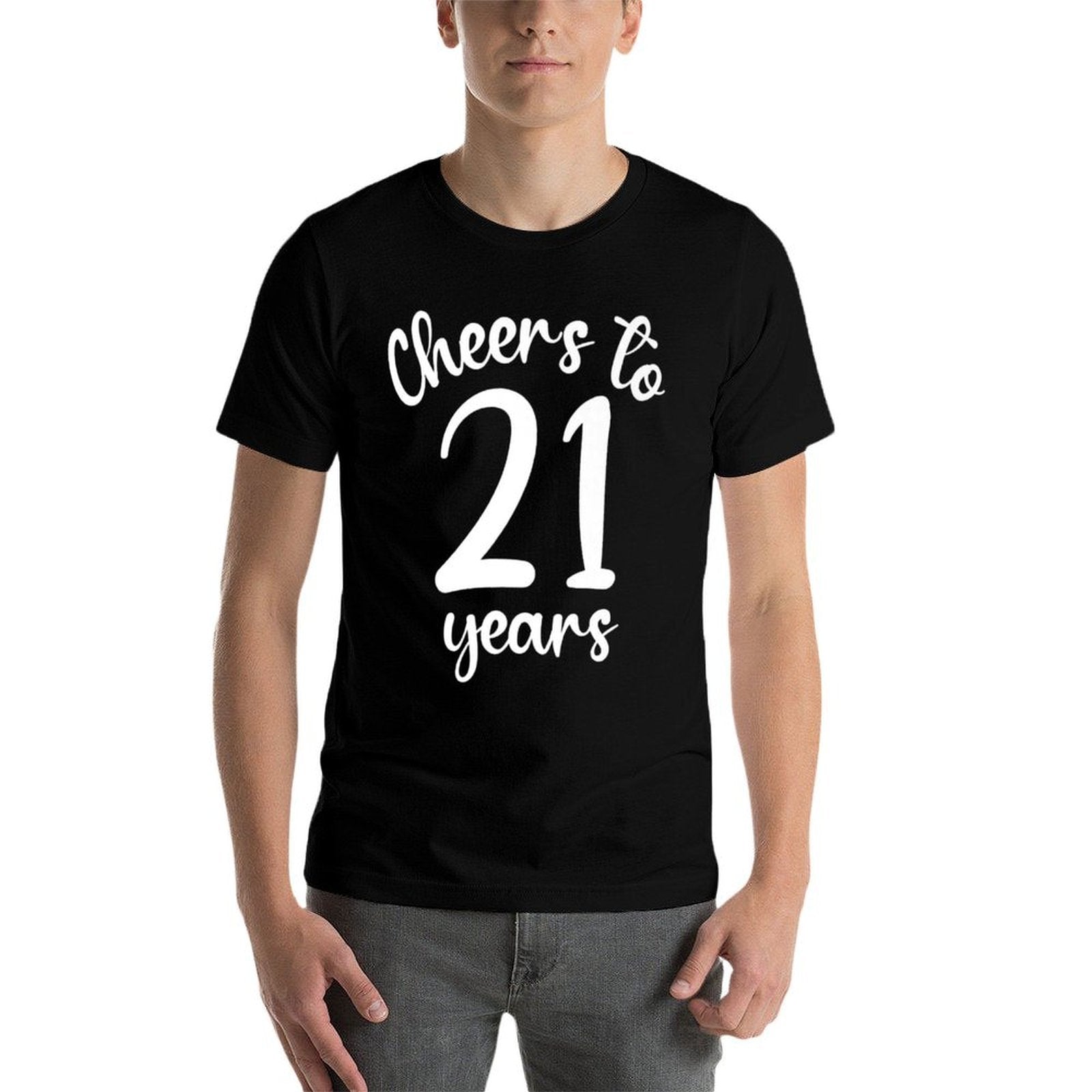 21st Birthday Cheers To 21 Years Twenty First Birthday Premium  High-quality Stitching T-Shirt