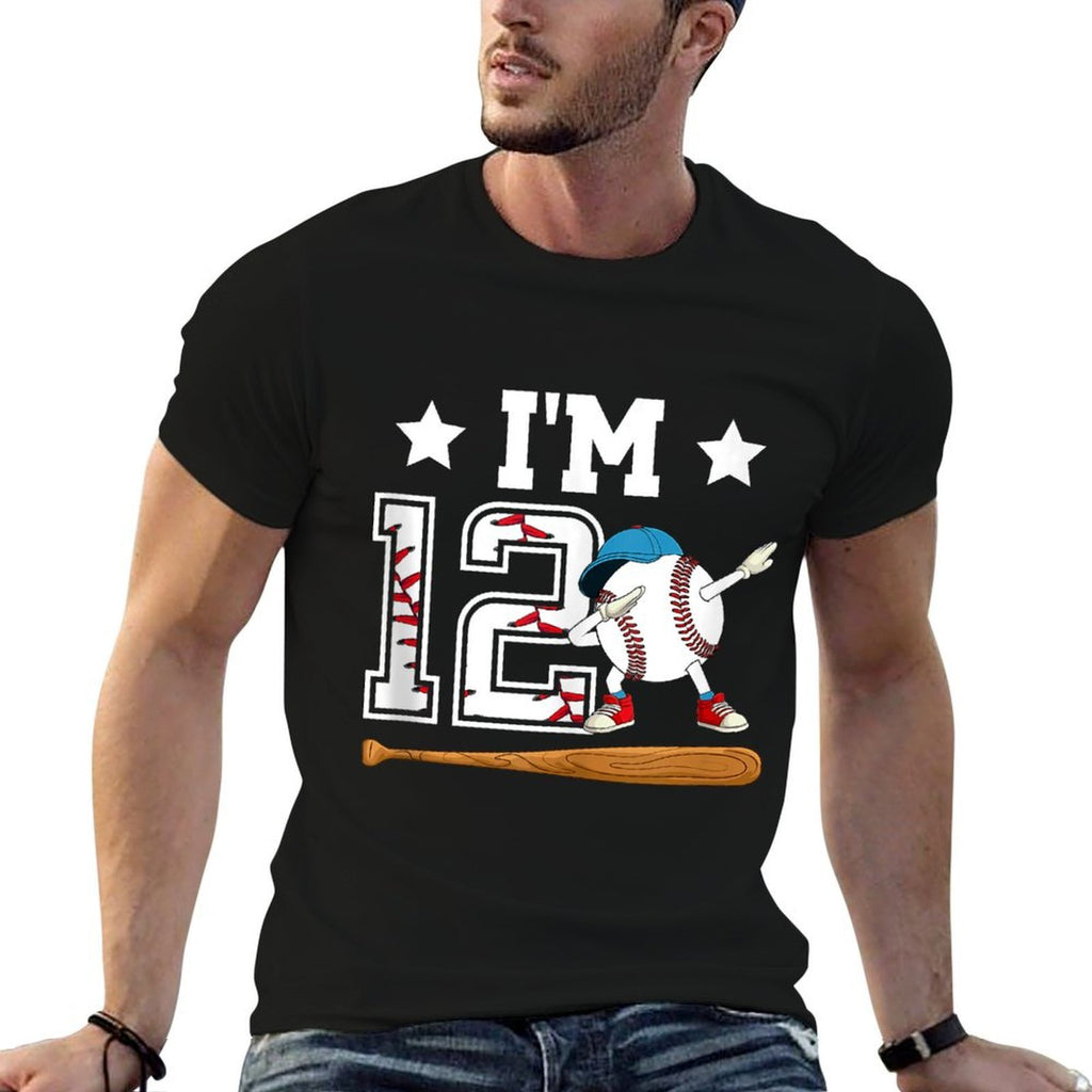 12th Baseball Birthday Twelve Year Old Baseball Player  Slim-fit Cut T-Shirt