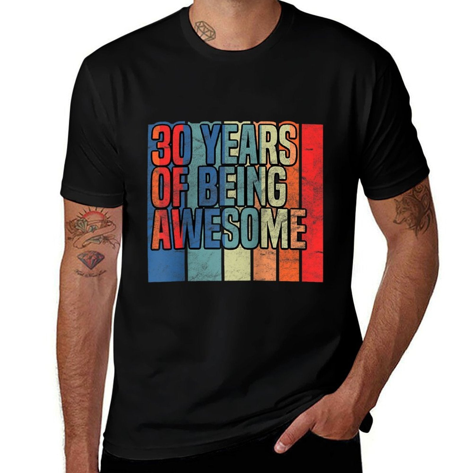 30th Birthday 30 Years of Being Awesome Funny Party Raglan Baseball  Fade-proof Color T-Shirt
