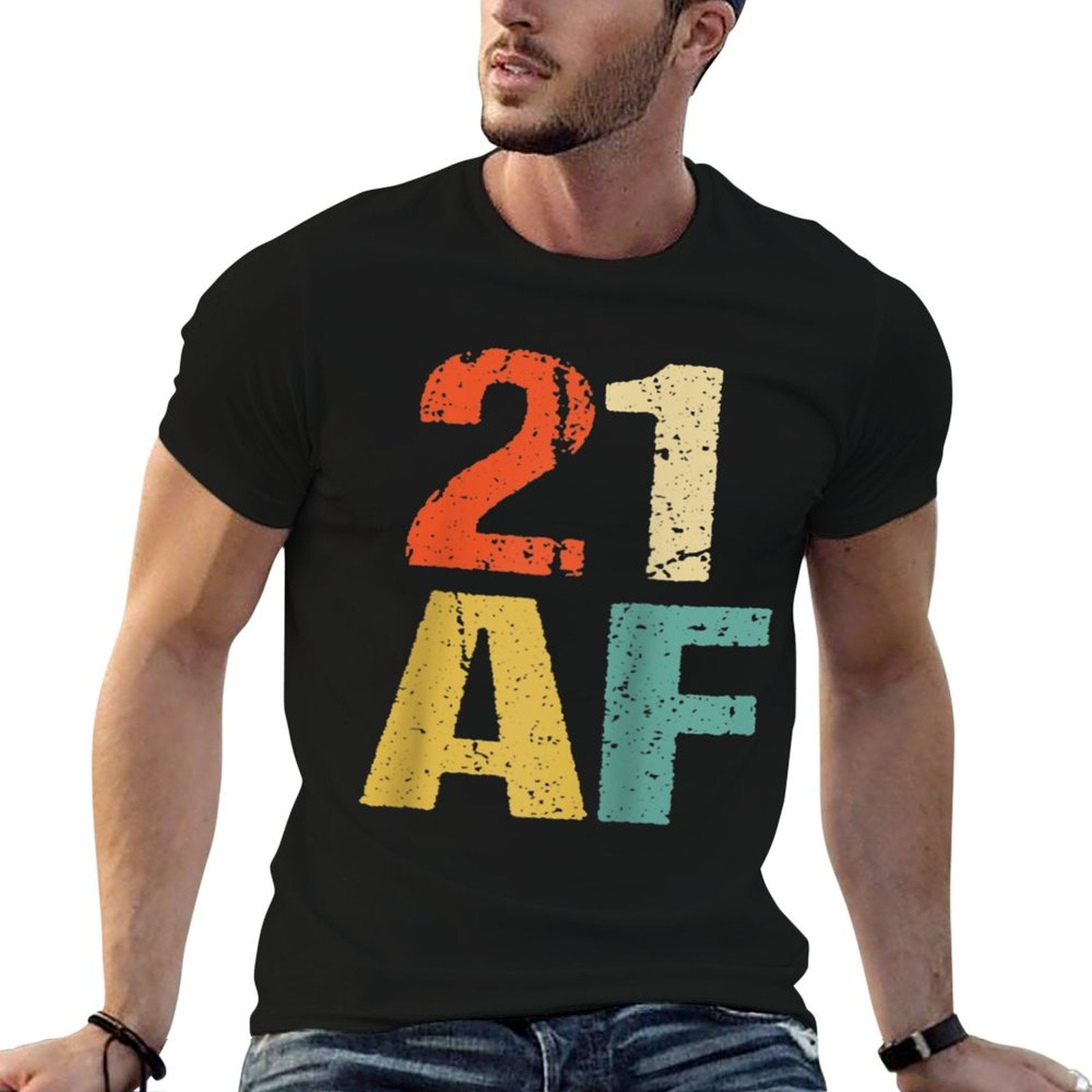 21st Birthday Vintage 21 AF Retro 21st Birthday Raglan Baseball  Odor-resistant T-Shirt