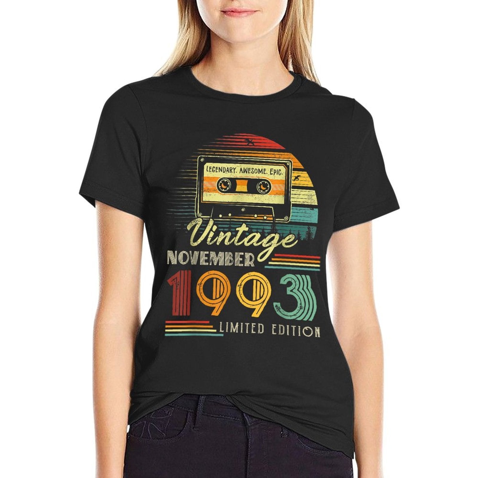 30 Years Old Made In 1993 November 1993 30th Birthday  Heathered Texture T-Shirt
