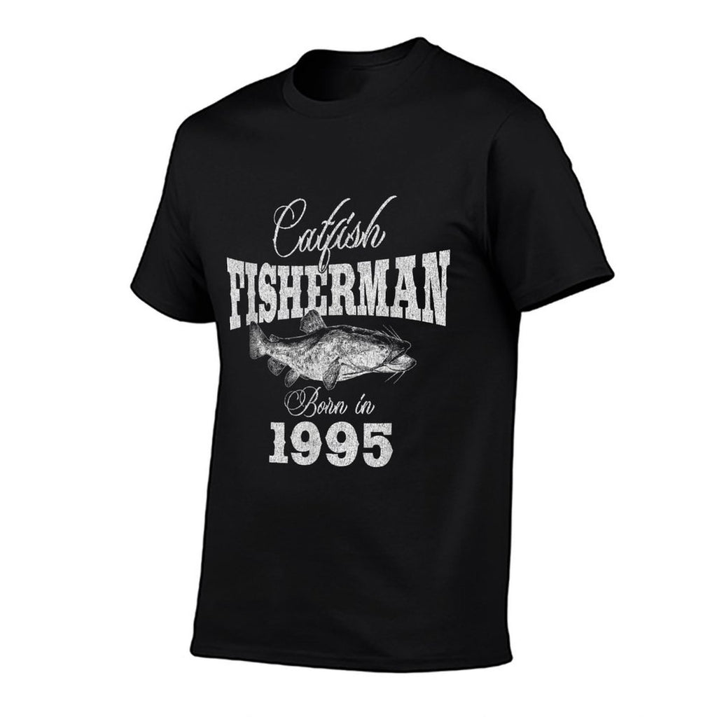 30 Year Old Fisherman Catfish Fishing 1995 30th Birthday  Rolled Sleeves T-Shirt